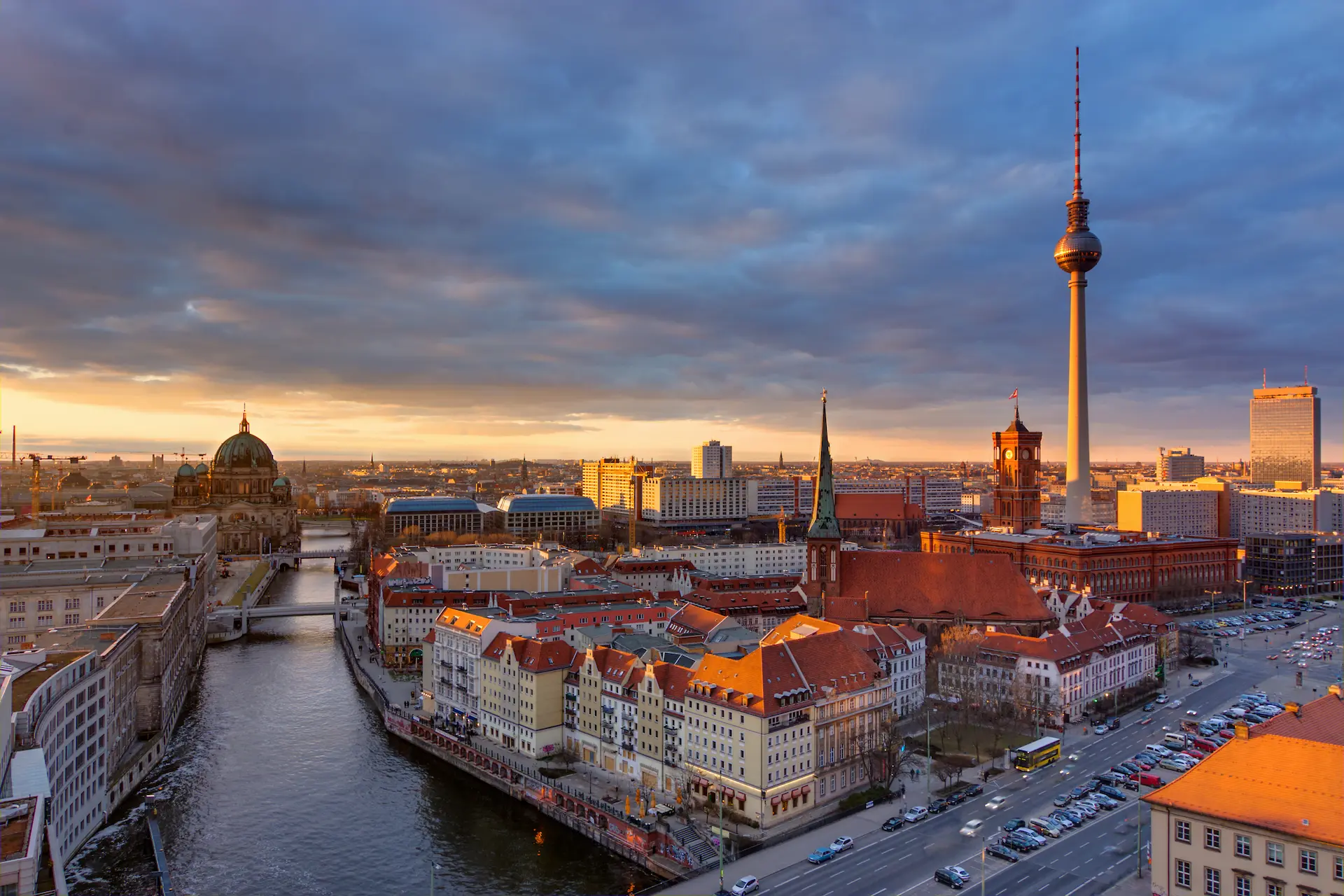 Berlin Skyline at Sunset – Urban Growth and Development
