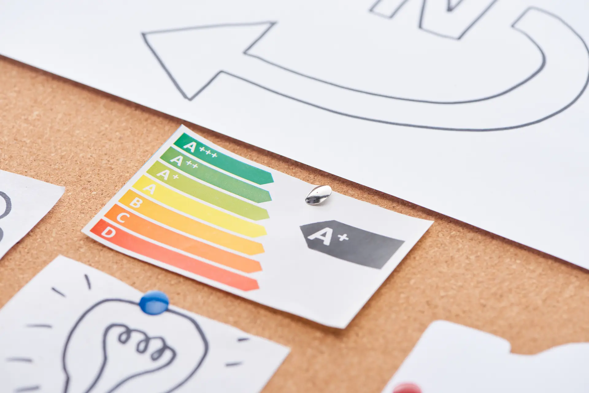 Energy efficiency scale with A+ rating – symbol of modern energy certificate