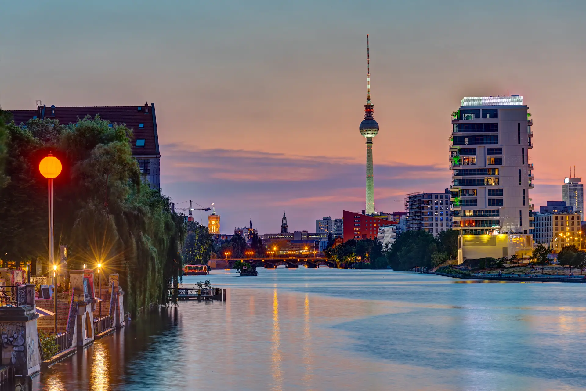 Berlin skyline at sunset – modern city as a hub for innovative smart home solutions