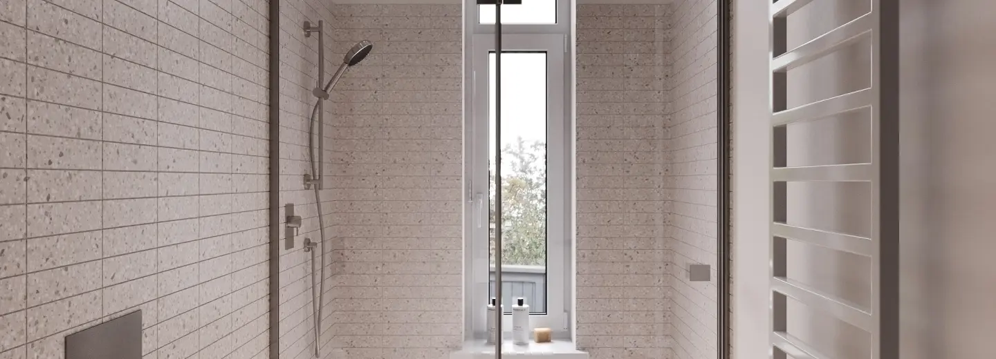 Bad mit bodengleicher Dusche