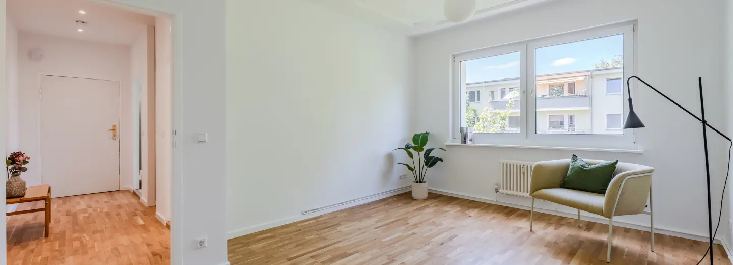 Schlafzimmer mit edlem Eichenparkett