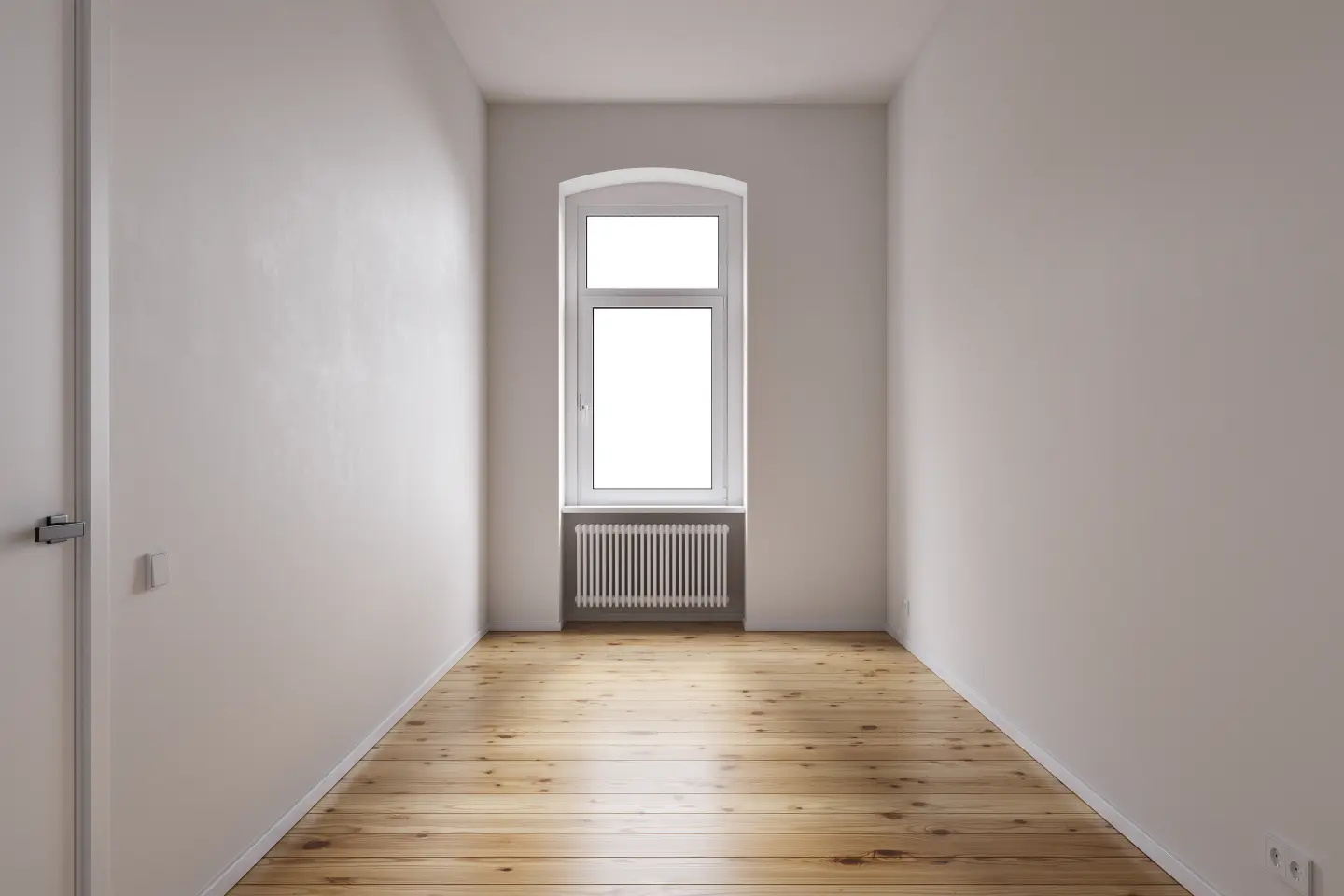 Ruhiges Zimmer mit Altbaufenster