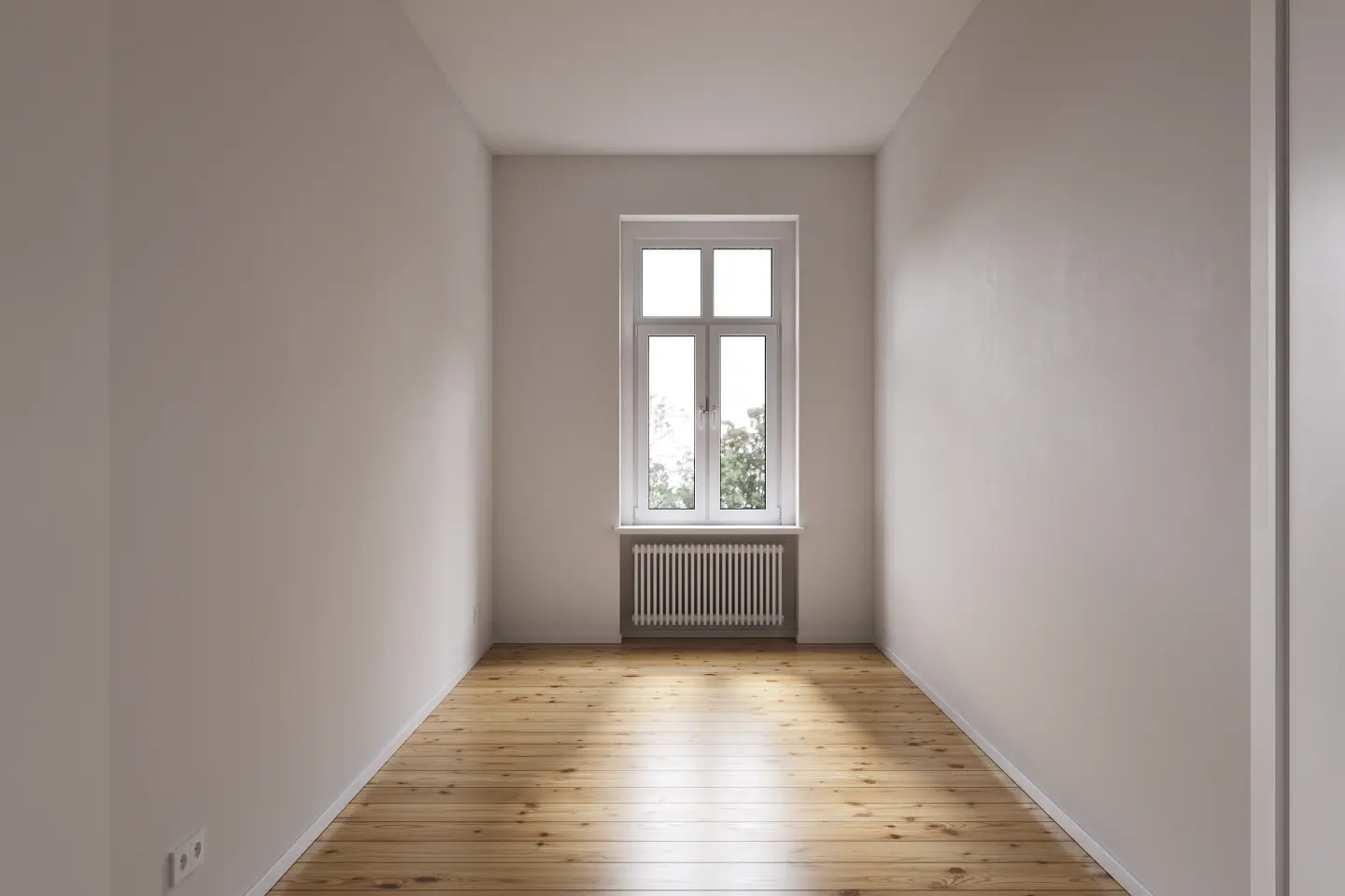 Helles Zimmer mit Dielenboden