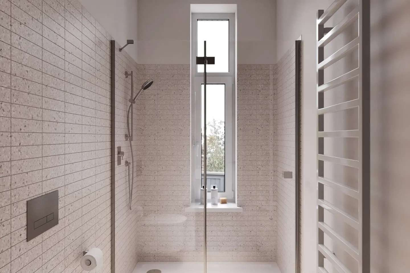 Bad mit bodengleicher Dusche