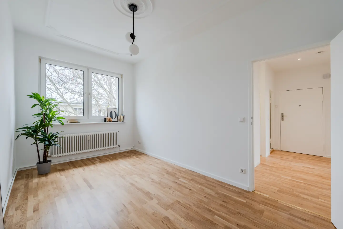 Schlafzimmer aus seitlicher Perspektive